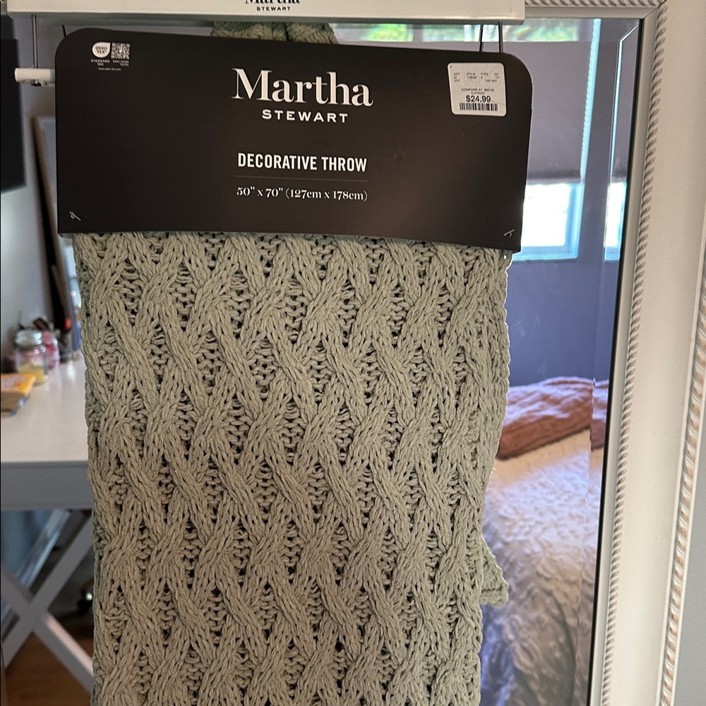 Martha Stewart Cream Knit Decorative Throw